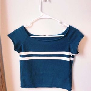 A Brandy Melville navy blue stripped crop top! :)